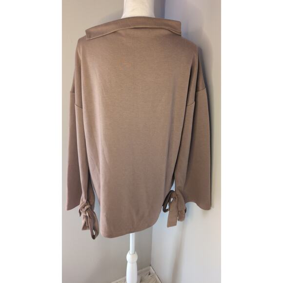 J.O.A. LA  Anthropologie long sleeve split neck sweater top M - Picture 3 of 9